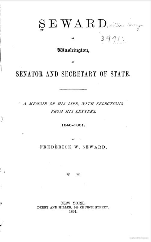 Read William H. Seward: 1846-1861 on Google Books